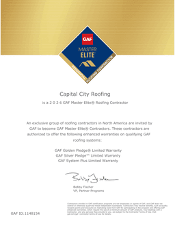 GAF Master Elite Contractor